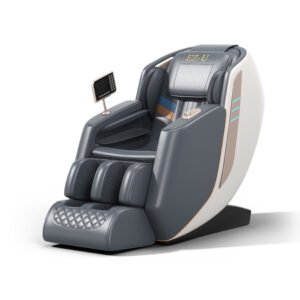 EZ-U Full Body Massage Chair, AS-177 M Gray Zero Gravity Shiatsu Recliner with Heat and Airbag System, Modern Leather,LED Touchscreen Control,CE Certification
