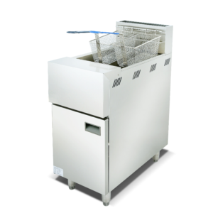 EZ-U Commercial Deep Fryer 42L. Stainless Steel Floor Fryer for Restaurants, 4Heating Tubes, 120,000 BTU, 2Fryer Baskets Included, Natural Gas .