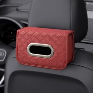 EZ-U Car Tissue Holder, Standard Tissue Holder for Car Pu Leather Car Napkin Holder, Car Backseat Extra Large Tissue Organization Fit for 250 Tissues per Box