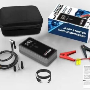 EZ-U Jump Starter with Air Compressor, 4000A Car Battery Jumper Starter Portable, 160PSI Tire Inflator Air Pump, 12V Jump Pack with LCD Display, USB Quick Charge & LED Light