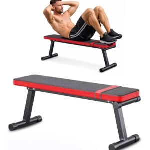 Gym Quality Weight Bench for Home Gym Foldable Workout Bench Flat Exercise Bench 618LB Capacity Strength Training Bench for Bench Press Dumbbell Workout Home Gym Equipment